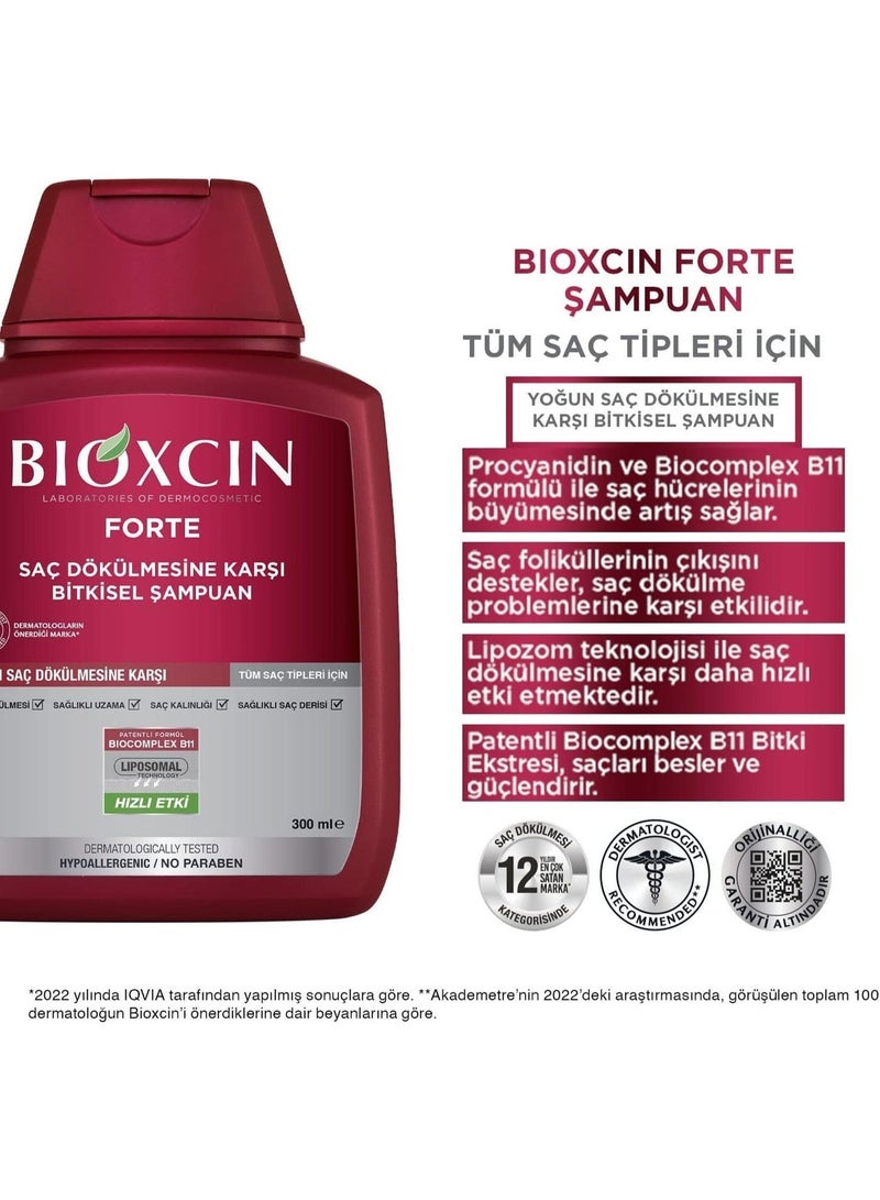 بيوكسين شامبو بيوكسين فورت العشبي المضاد لتساقط الشعر 900 مل لشعر أقوى وأكثر صحة 3 قطع في علبة واحدة - Image 3